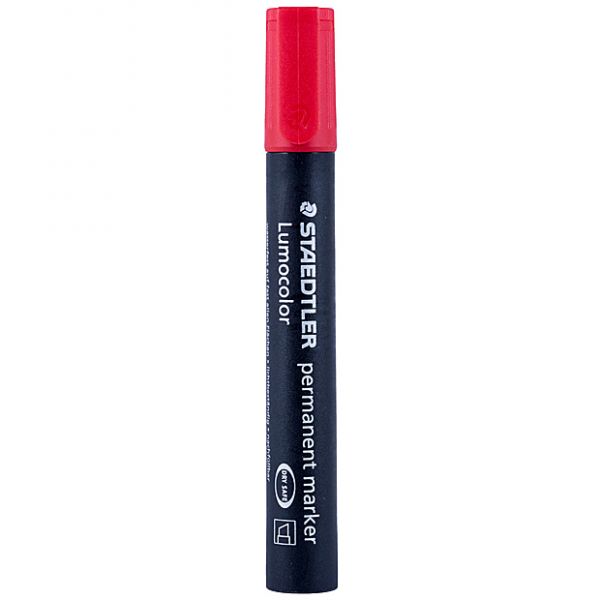 Staedtler Lumocolor Permanent Marker Chisel Tip, Red.