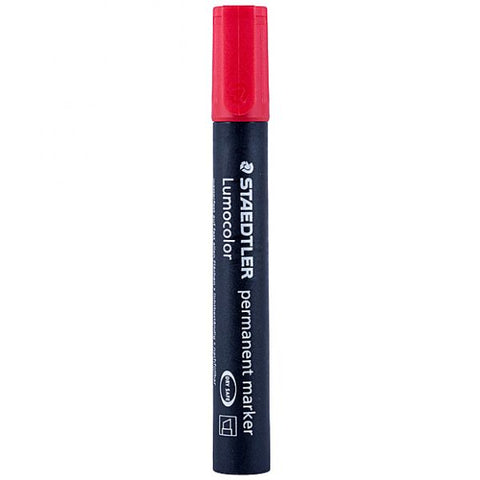 Staedtler Lumocolor Permanent Marker Chisel Tip, Red.