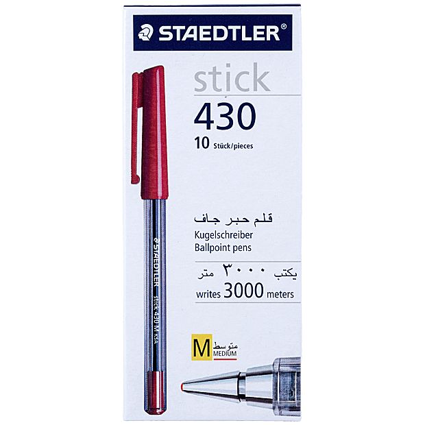 Staedtler - Stick Ballpoint Pens , Red.