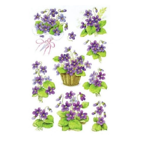 Avery Deco Stickers, Violets, 30 Sticker Per 3 Page.