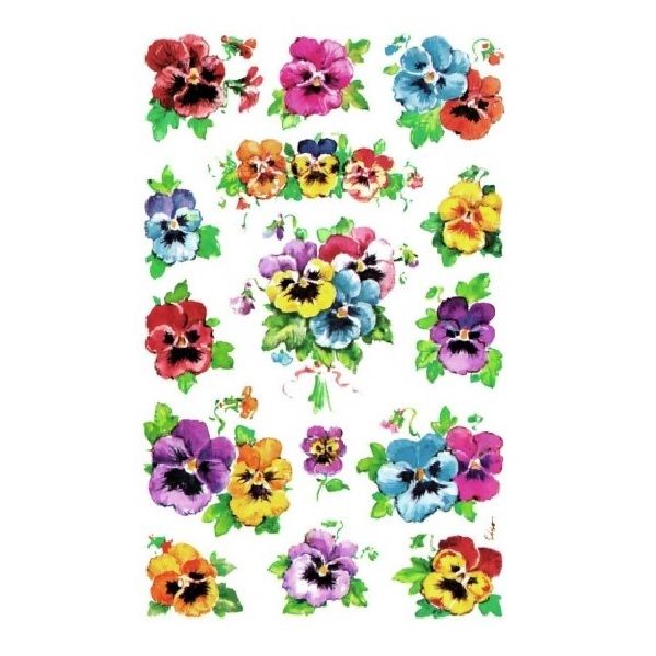 Avery Deco Stickers, Pansies, 45 Sticker Per 3 Page.