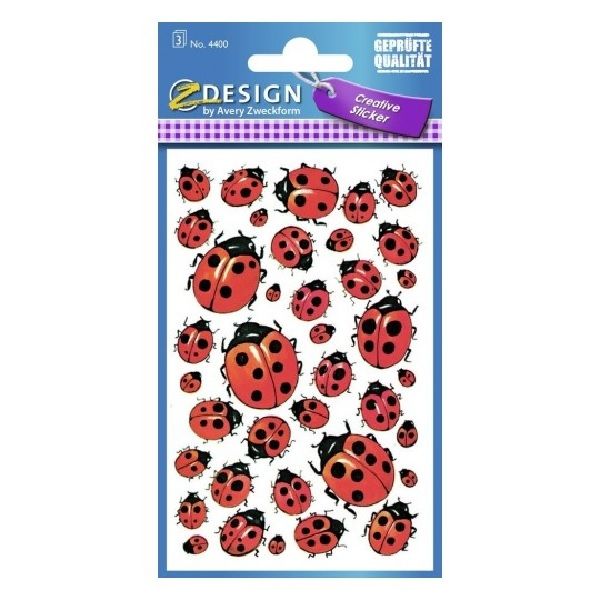 Avery Deco Stickers, Ladybug, 114 Sticker Per 3 Page.