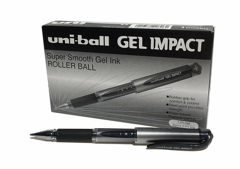 Uni-ball Gel Impact Broad Black MI-UM153S-BK (Pack of 12 pcs)
