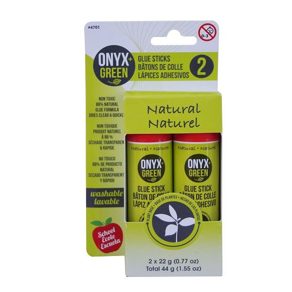 Onyx & Green Glue Sticks, Made From Plant Based Glue, 22Gm, Eco Friendly - 2 Pack (4701).