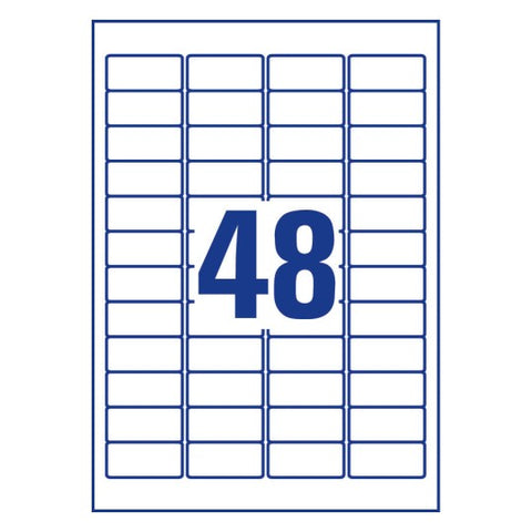 Avery Multipurpose Removable Labels-White ,25+5 Extra Sheets ,W45.7 mm x H21.2 mm L4736REV-25