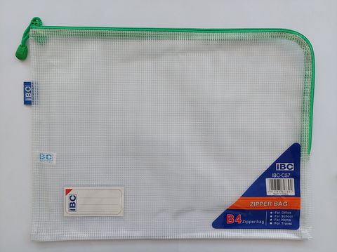 IBC ZIPPER BAG WATER PROOF ROUNDED CORNER B4 Size.