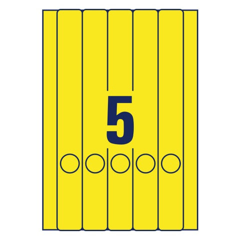 Avery Filing Labels Permanent -Yellow, 20 Sheets Long,W 38 mm x H 297 mm L4751-20