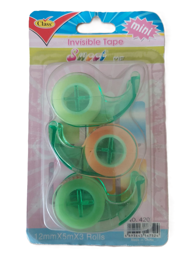 Class Invisible Tape Mini With Dispenser 3 Pcs
