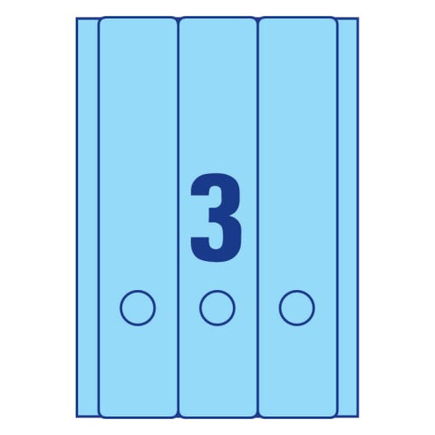 Avery Wide Filing Labels Permanent-Blue ,20 Sheets ,Long ,W 61 mm x H 297 mm L4753-20