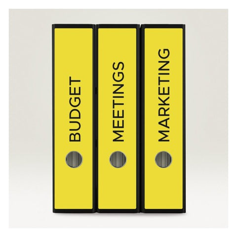 Avery Wide Filing Labels Permanent -Yellow ,20 Sheets , Long , W 61 mm x H 297 mm