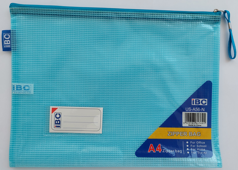 IBC Mash Zipper Bag Blue Colour A4 Size .