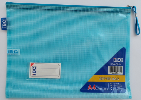 IBC Mash Zipper Bag Blue Colour A4 Size .