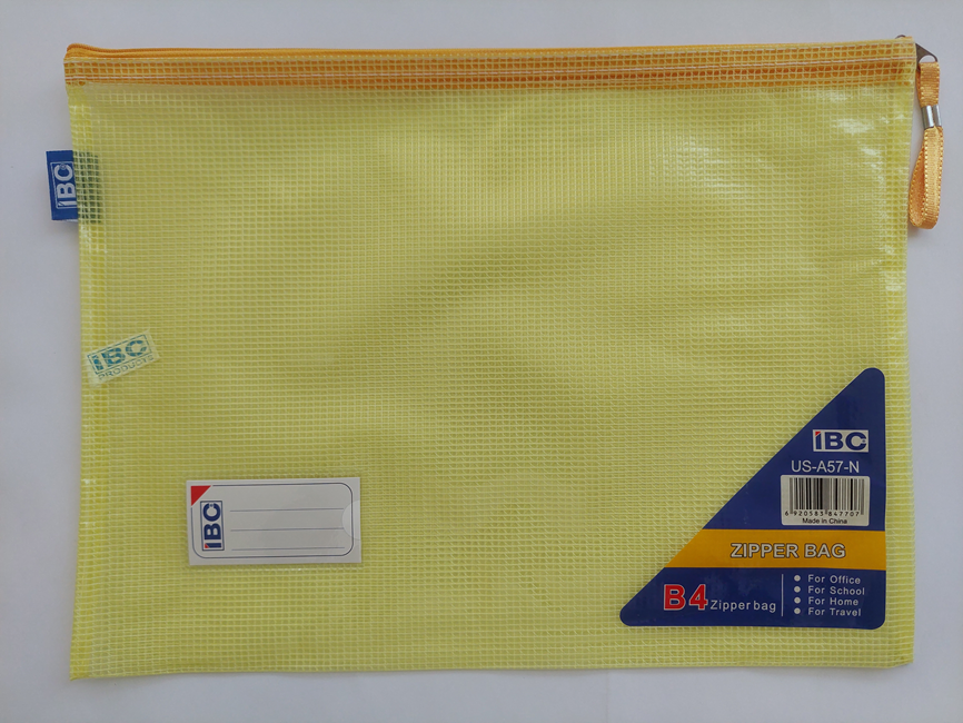 IBC Mash Zipper Bag Yellow Colour B4 Size .