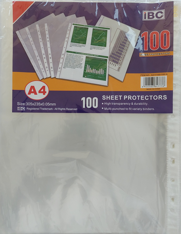 IBC Sheet Protectors Pack of 100 Pcs