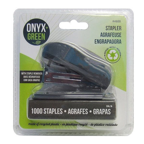 Onyx & Green Mini Stapler, Made From Recycled Plastic With 1000 Staplers (4800).