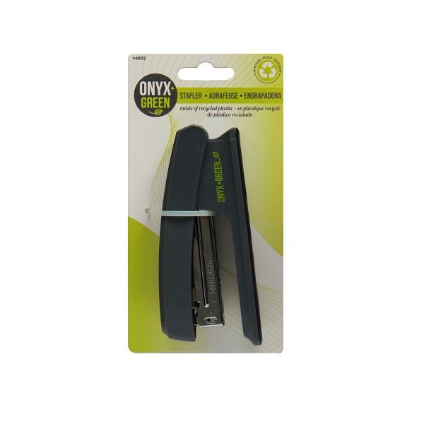 Onyx & Green Stapler Made From Recycled Plastic Eco Friendly Black (4802).