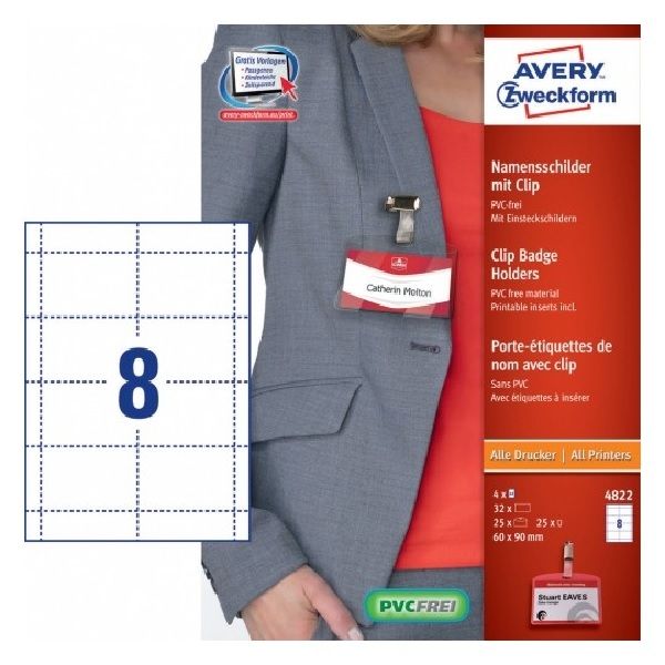 Avery Name Tags, 32 Labels Per 4 Pages.