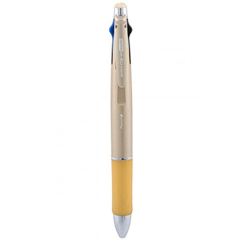 Zebra Clip On Multi Metalic 1 Pencil + 4 Colors Pen Gold.