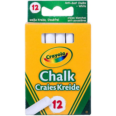 Crayola - 12 ANTI DUST CHALKS-WHITE.