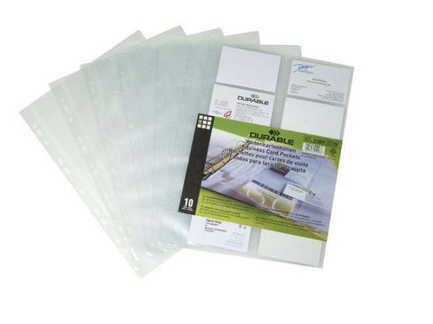 Durable 2389 Business Card Holder Refill Set - 200 Cards, A4 (Pack of 10)