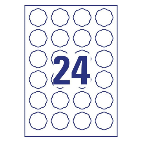 Avery Removable Labels -White , 10 Sheets , W 40.8 mm x H 40.3 mm , Octagonal 5082