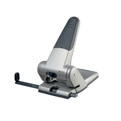 leitz 5180 Heavy Duty Two Hole Punch, 65 Sheets, Grey.