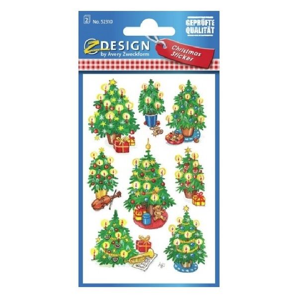 Avery Christmas Stickers, Christmas Trees, 16 Sticker Per 2 Page.