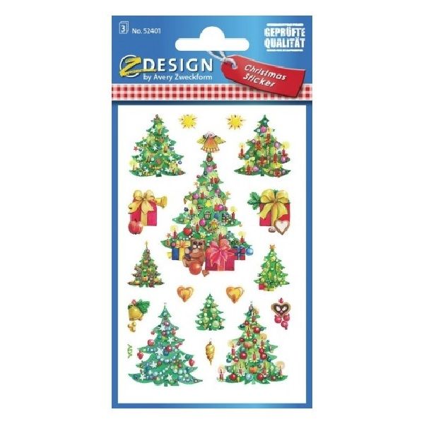 Avery Christmas Tree Stickers, 30 Sticker Per 3 Page.