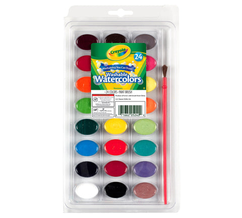 Crayola Washable Watercolors,24 Count & Brush 53-0524