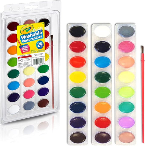 Crayola Washable Watercolors,24 Count & Brush 53-0524