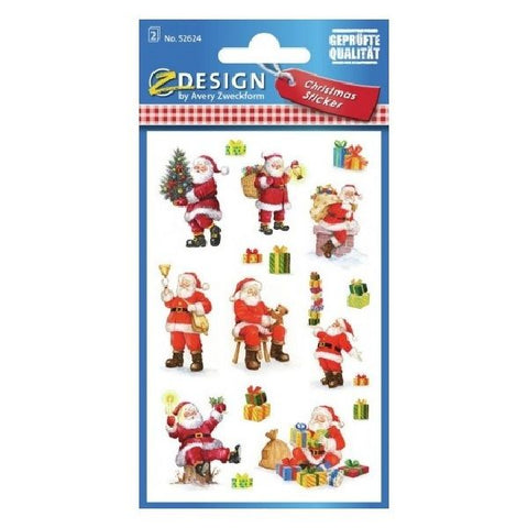 Avery Christmas Stickers, Santa Clauses, 16 Sticker Per 2 Page.