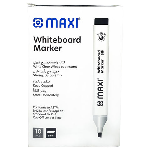 MAXI WHITE BOARD MARKER PC -Black , CW 800 (Box Of 10 Pcs)