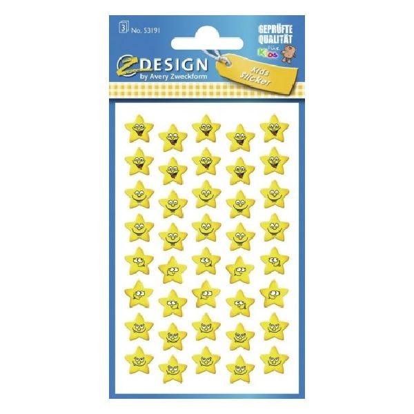 Avery Paper Stickers For Kids, Star Faces, 120 Sticker Per 3 Page.