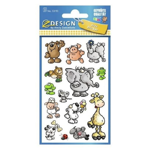 Avery Paper Stickers For Kids, Animals, 42 Sticker Per 3 Page.