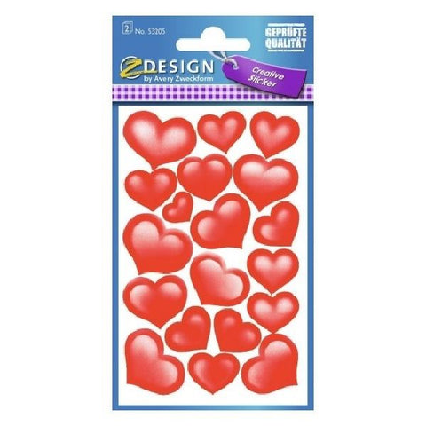 Avery Deco Stickers, Hearts, 38 Sticker Per 2 Page.