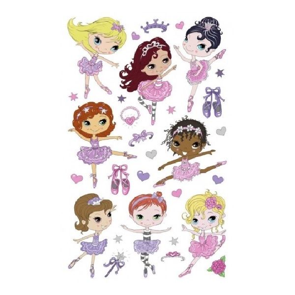 Avery Paper Stickers For Kids, Ballerina, 30 Sticker Per 1 Page.