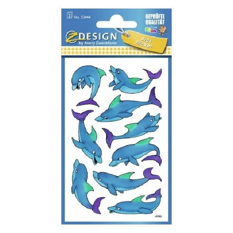 Avery Paper Stickers For Kids, Dolphins, 18 Sticker Per 2 Page.