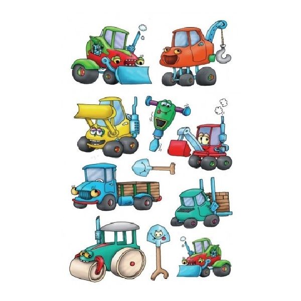 Avery Paper Stickers For Kids, Construction Machinery, 33 Sticker Per 3 Page.