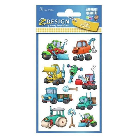 Avery Paper Stickers For Kids, Construction Machinery, 33 Sticker Per 3 Page.