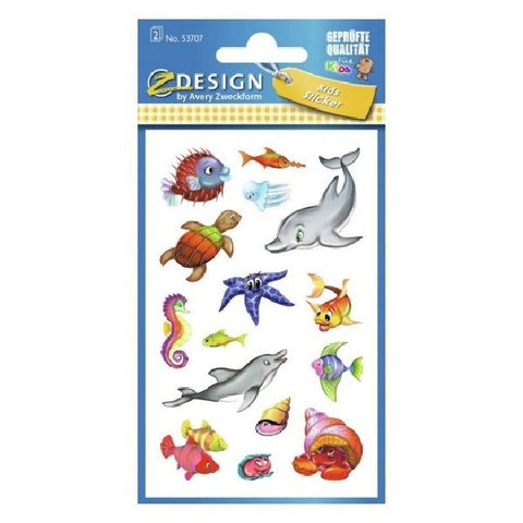 Avery Paper Stickers For Kids, Sea Animals, 30 Sticker Per 2 Page.