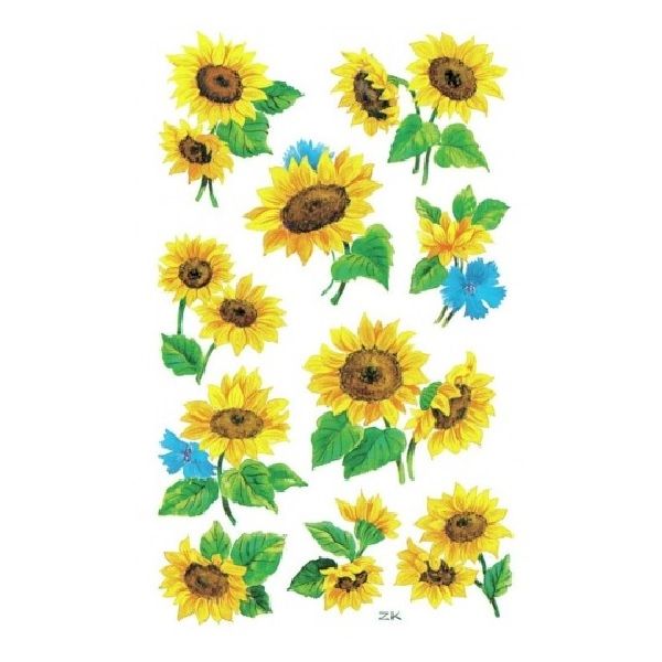 Avery Deco Stickers, Sunflowers, 30 Sticker Per 3 Page.