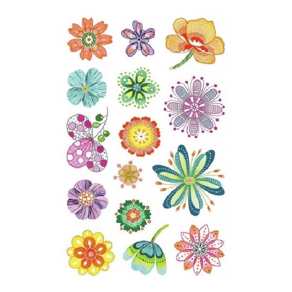 Avery Deco Stickers, Fantasy Flowers, 30 Sticker Per 2 Page.