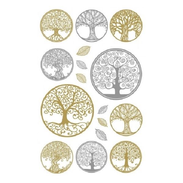 Avery Metallic Stickers, Tree Of Life, 14 Sticker Per 1 Page.