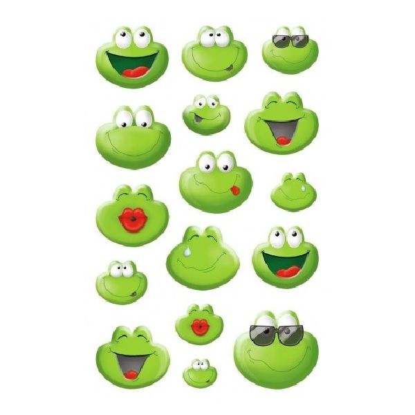 Avery Deco Stickers, Emoticon Frog, 32 Sticker Per 2 Page.
