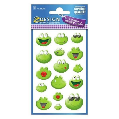 Avery Deco Stickers, Emoticon Frog, 32 Sticker Per 2 Page.