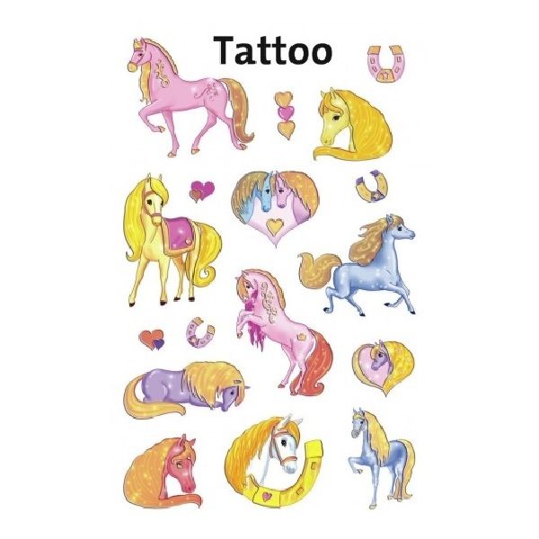 Avery Temporary Kids Tattoo, 17 Horses Tattoos Per 1 Page.