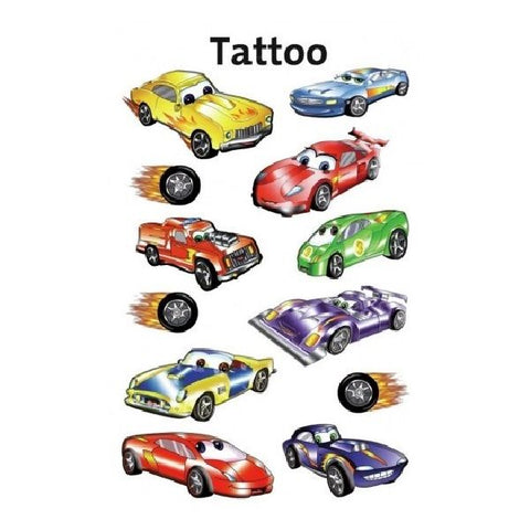 Avery Temporary Kids Tattoo, 12 Racing Machines Tattoos Per 1 Page.