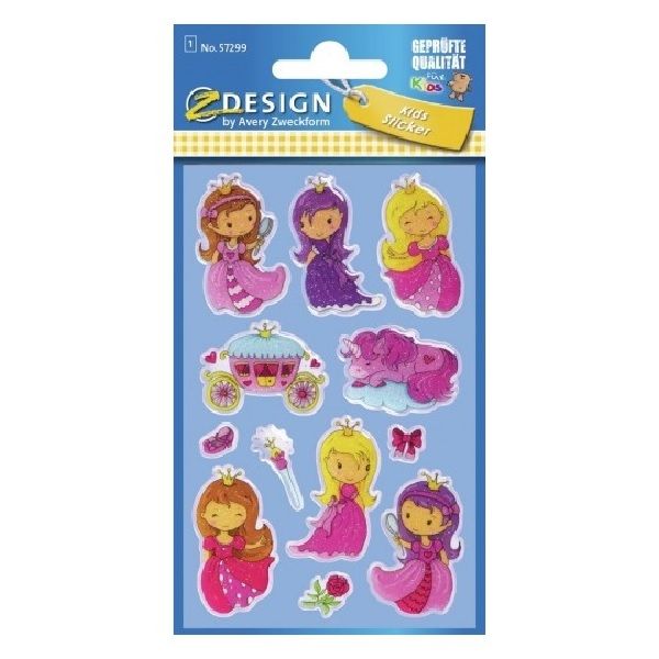 Avery Glossy Sticker Princess, 12 Sticker Per 1 Page.