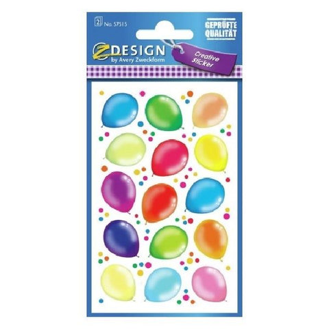 Avery Deco Stickers, Ballons, 30 Sticker Per 2 Page.