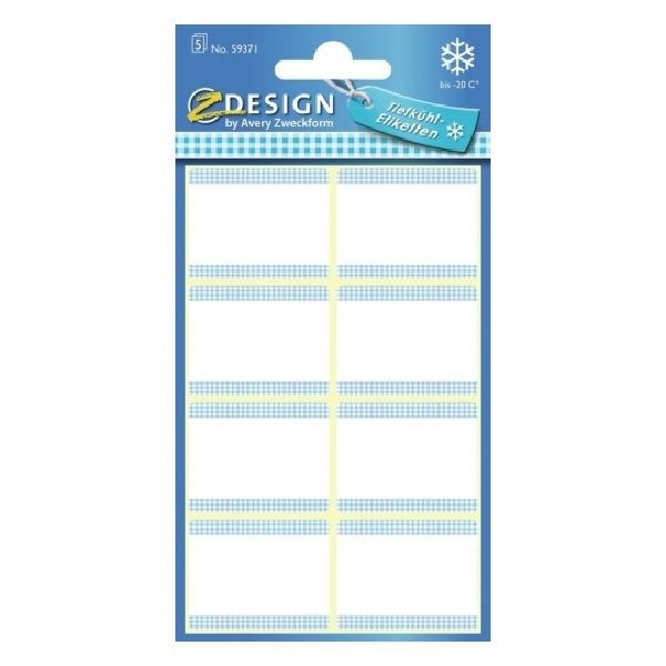 Avery Freezer Labels, White-Blue Frame, 40 Labels Per 5 Pages.